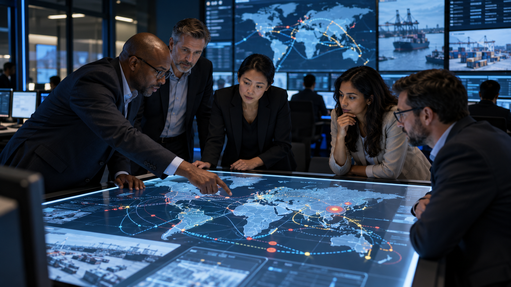 Supply-chain security and intelligence professionals collaborating